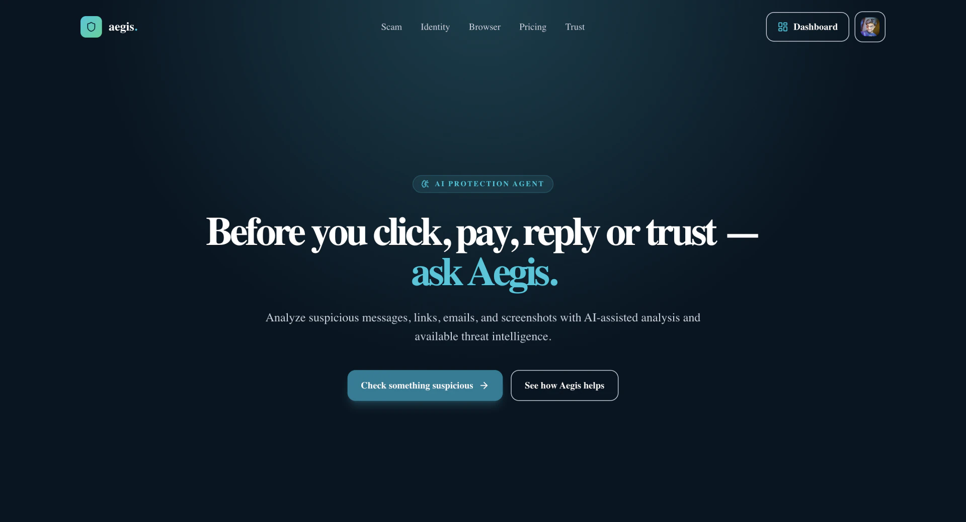 AegisProtection — AI-Powered Digital Safety interface