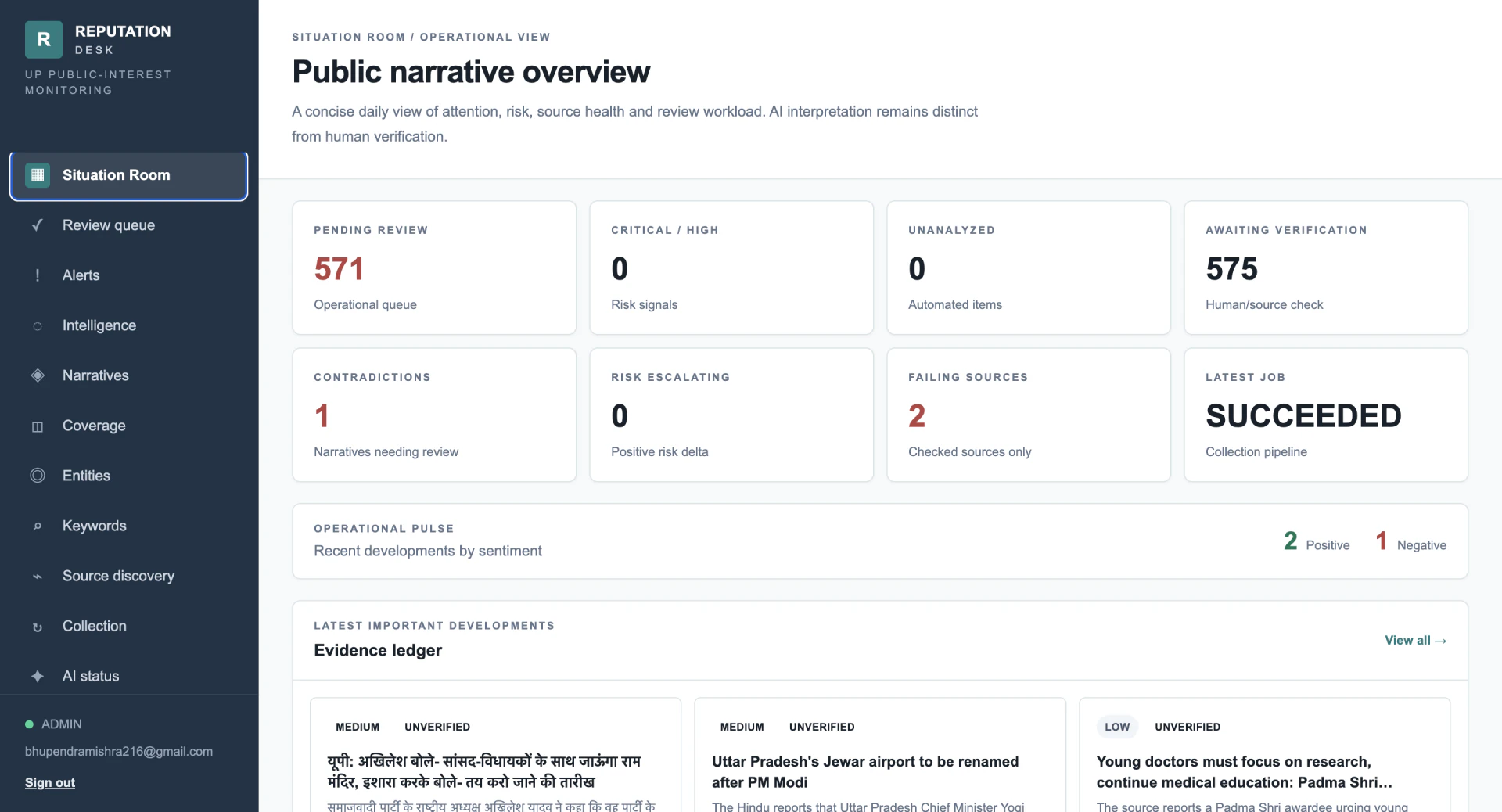 ReputationDesk — AI-Powered Reputation Intelligence interface